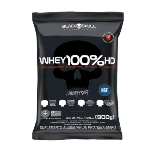 Whey 100% HD Sabor Chocolate Black Skull Refil 900g