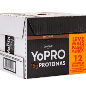 YoPRO Bebida Láctea UHT Chocolate15g de proteínas 250ml caixa com 12 unidades