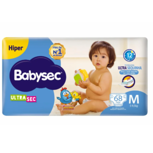 Fralda Descartável Babysec Ultra Sec Hiper M 68 Unidades